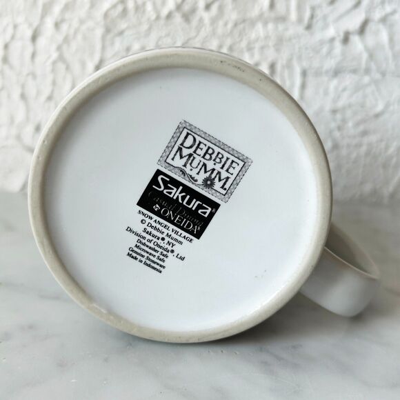 Debbie Mumm Snow Angel Village Mug Christmas Holiday Sakura Stoneware Cup - Picture 5 of 6